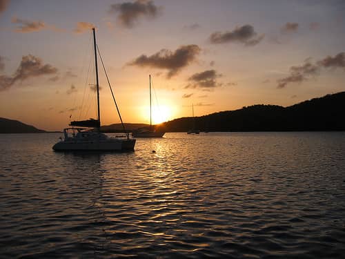 yacht sunset